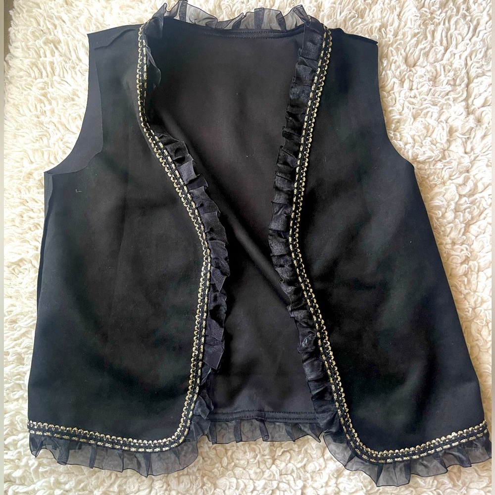 SHEIN LUNE ruffle trimmed vest jacket- size M
